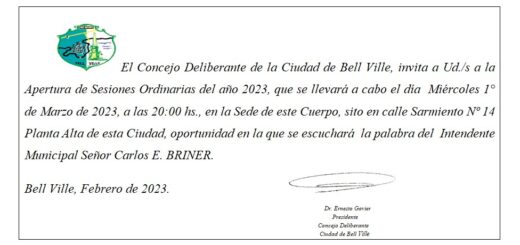 Invitación Apertura de Sesiones Ordinarias 2023